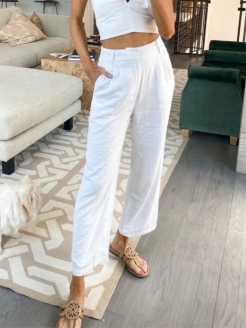 Abercrombie & Fitch Ultra High Rise Linen blend Pants